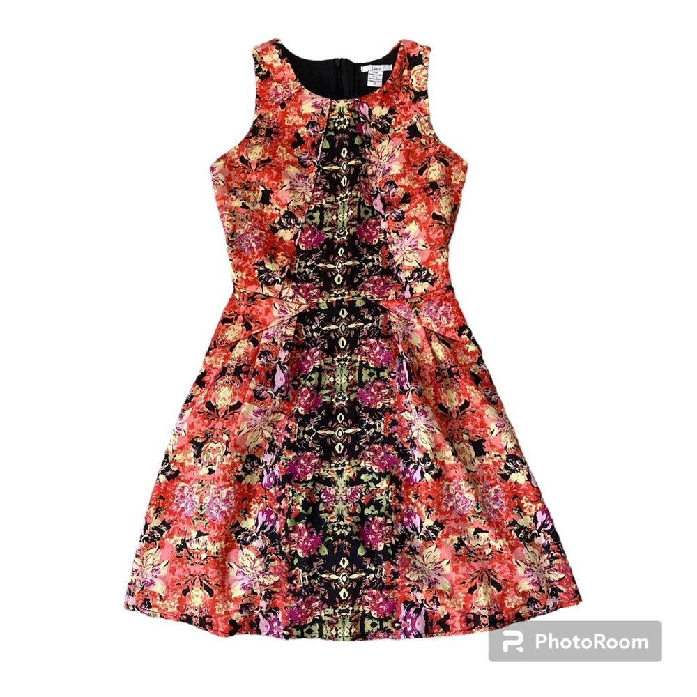 Bar III Floral Fit-and-Flare Mini Dress in Red, Black, Pink
